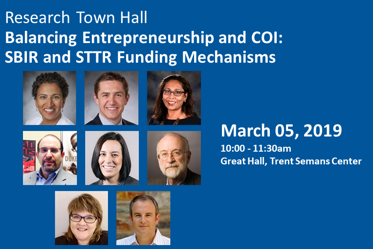 Research Town Hall: Balancing Entrepreneurship and COI: SBIR and STTR Funding Mechanisms
